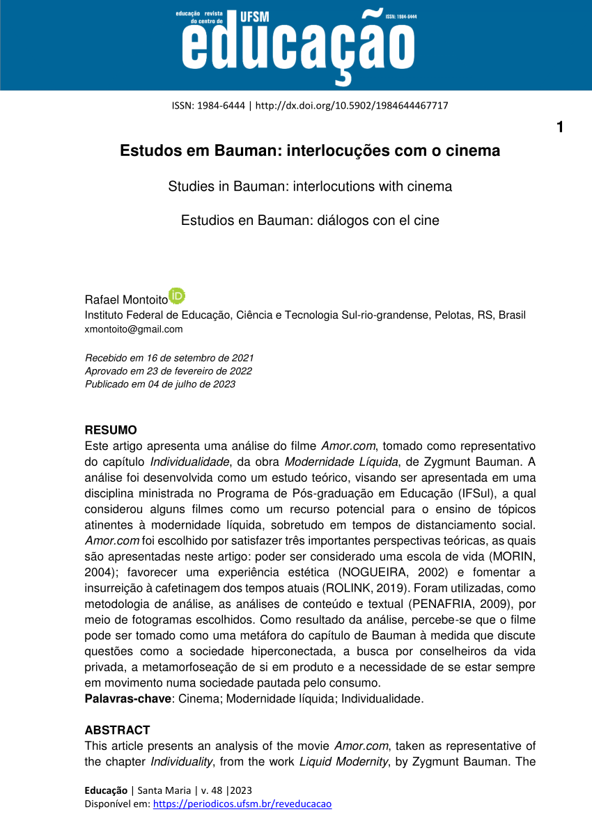 PDF) Filosofia e Cinema: Uma Antologia  Jônadas Techio and Flavio Williges  