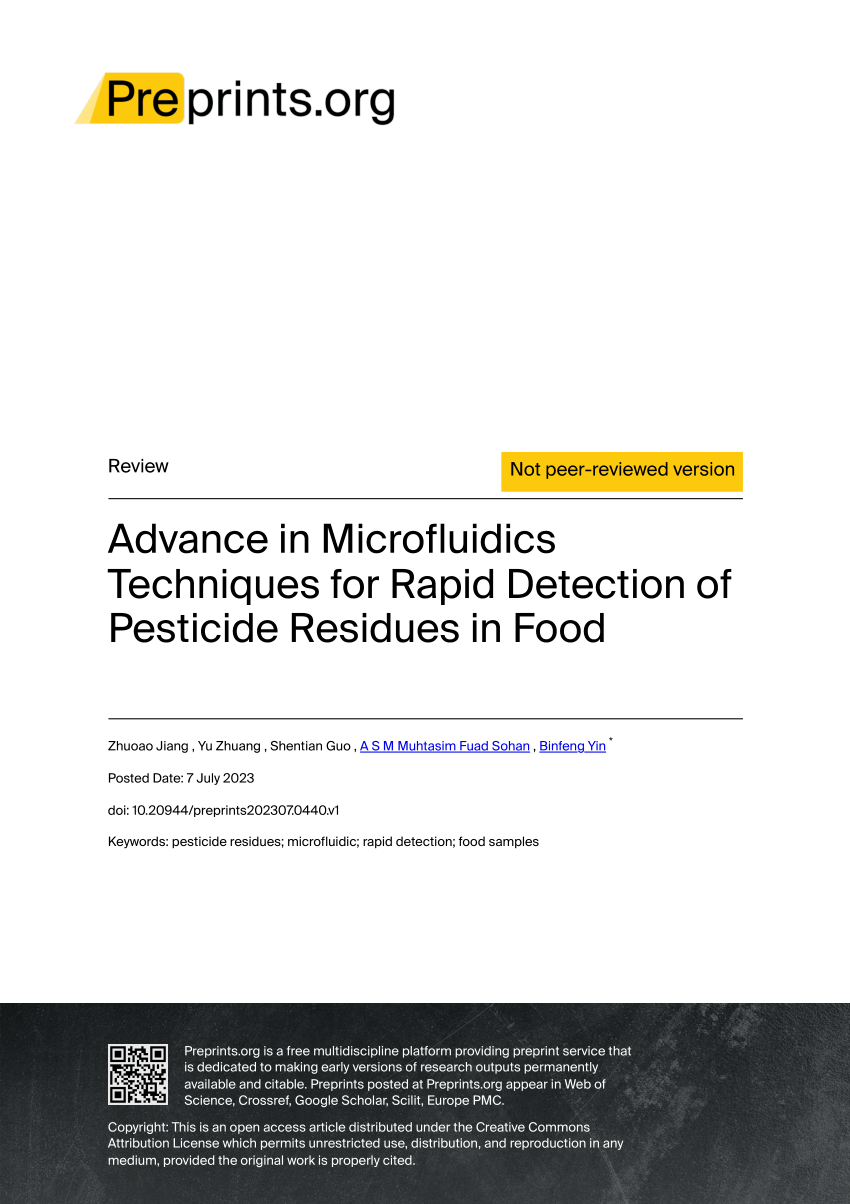 PDF) Advance in Microfluidics Techniques for Rapid Detection of 