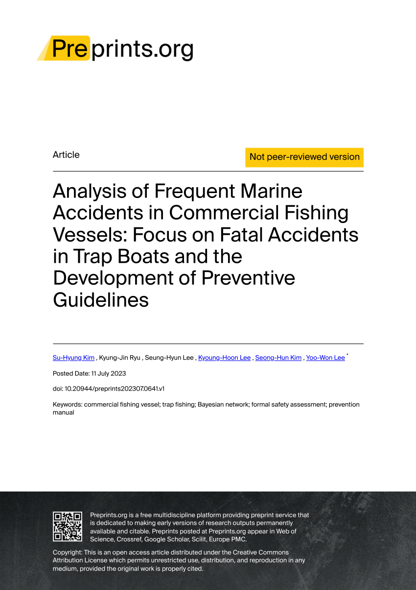 PDF) Analysis of Frequent Marine Accidents in Commercial Fishing Vessels:  Focus on Fatal Accidents in Trap Boats and the Development of Preventive  Guidelines