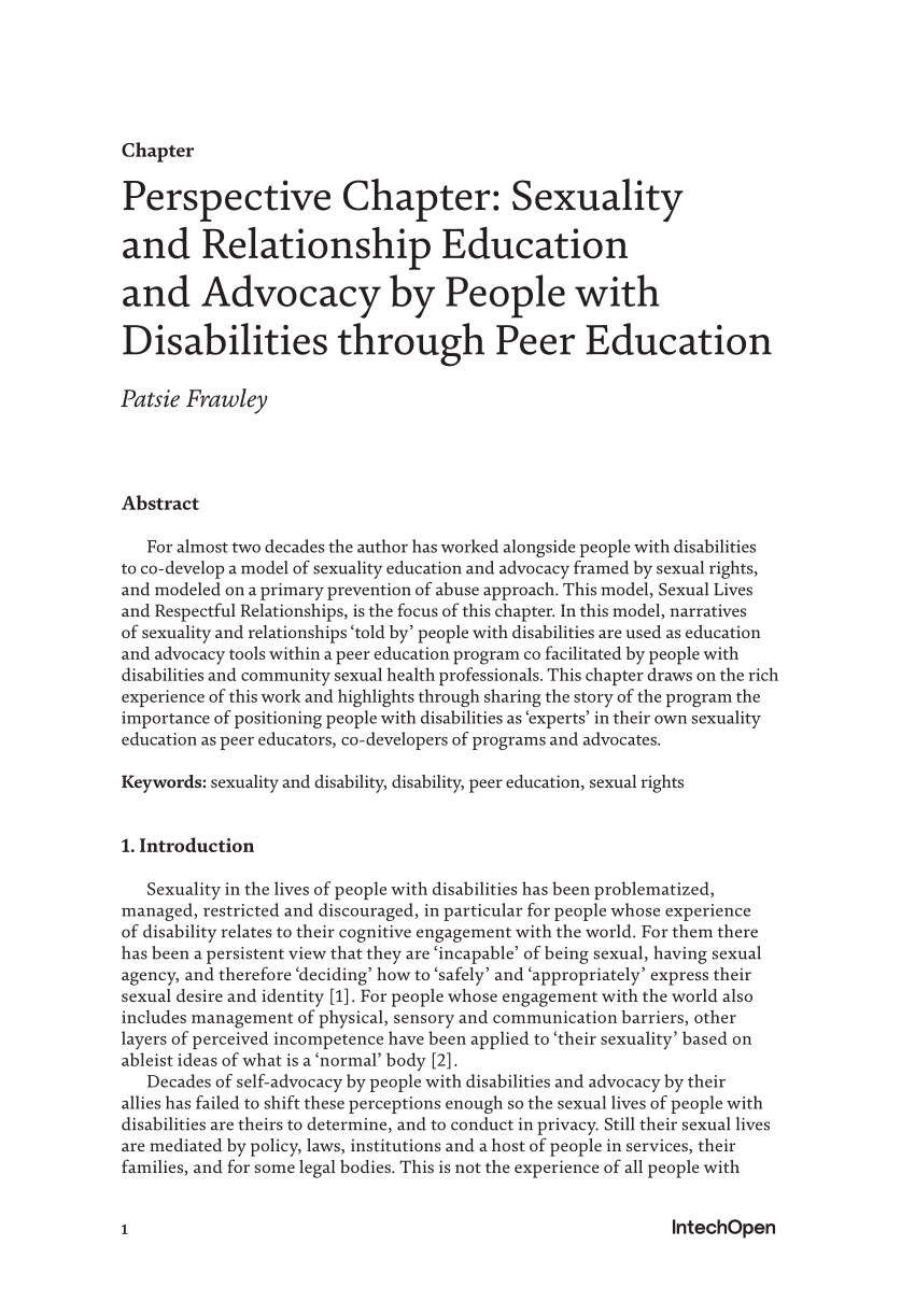 Pdf Perspective Chapter Sexuality And Relationship Education And Advocacy By People With 8764