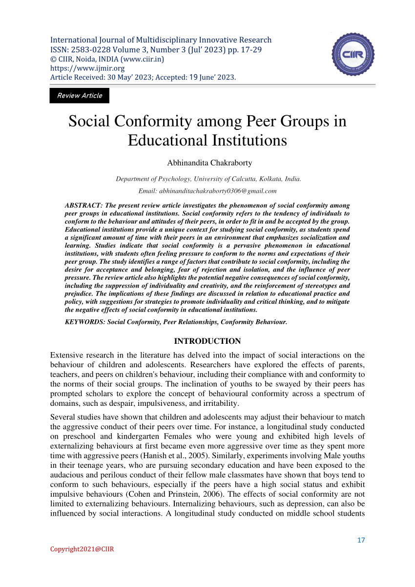 social conformity research papers