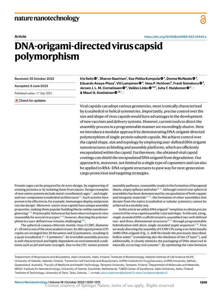 Using origami DNA to trap large viruses