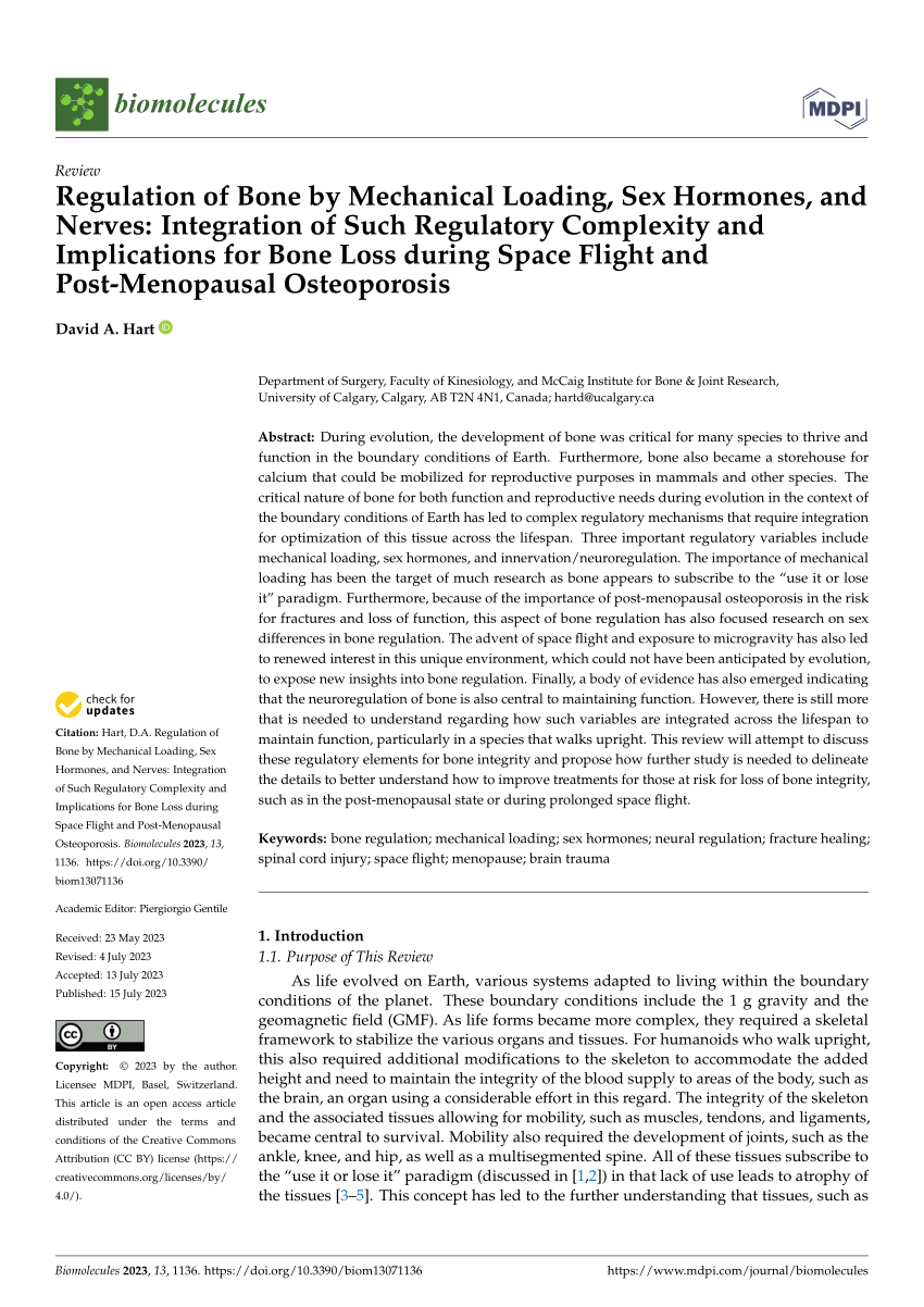 PDF Regulation of Bone by Mechanical Loading Sex Hormones and  