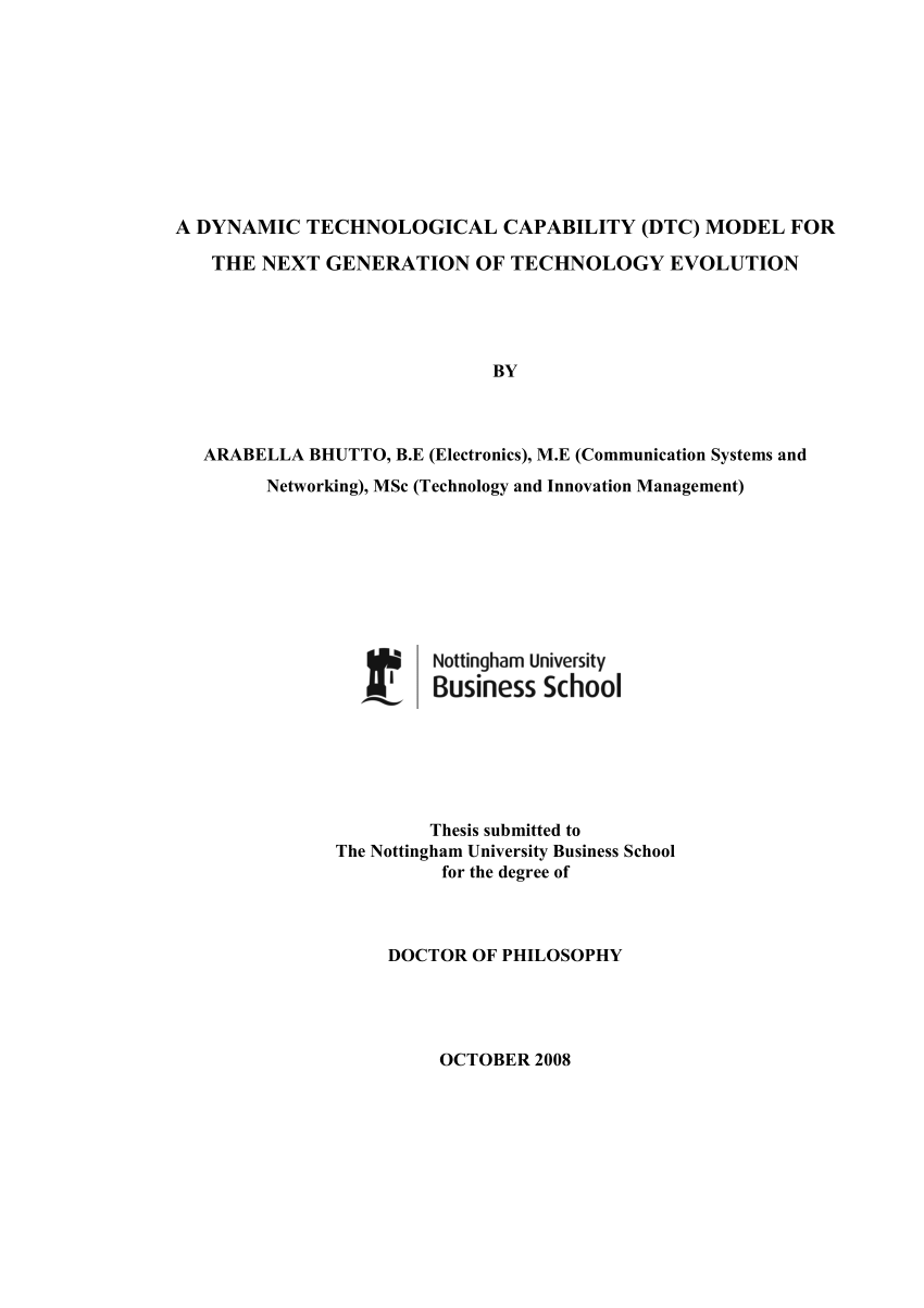 PDF) Dynamic technological capability (DTC) model for the next ...