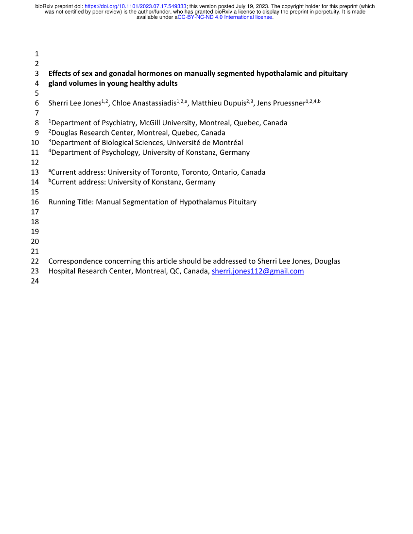 Pdf 2 Effects Of Sex And Gonadal Hormones On Manually Segmented Hypothalamic And Pituitary 3 