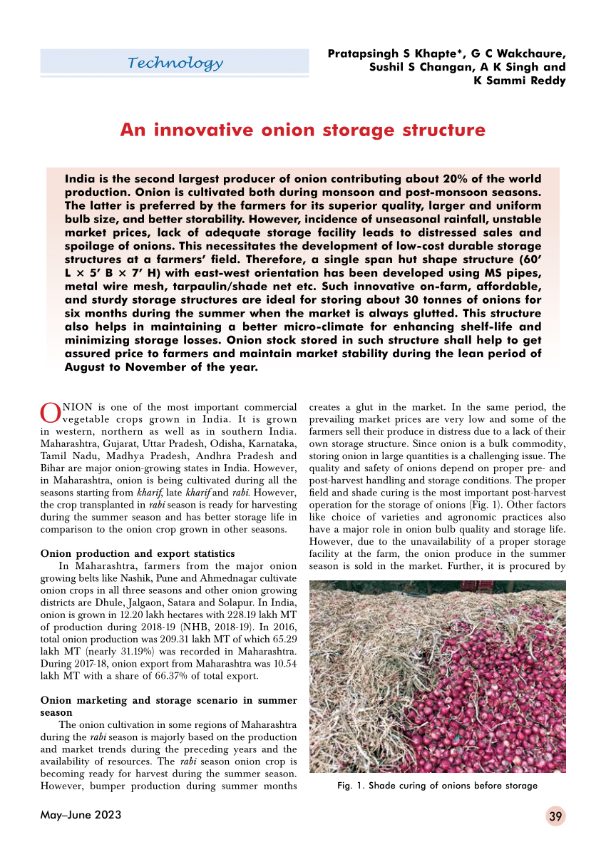 (PDF) An innovative onion storage structure