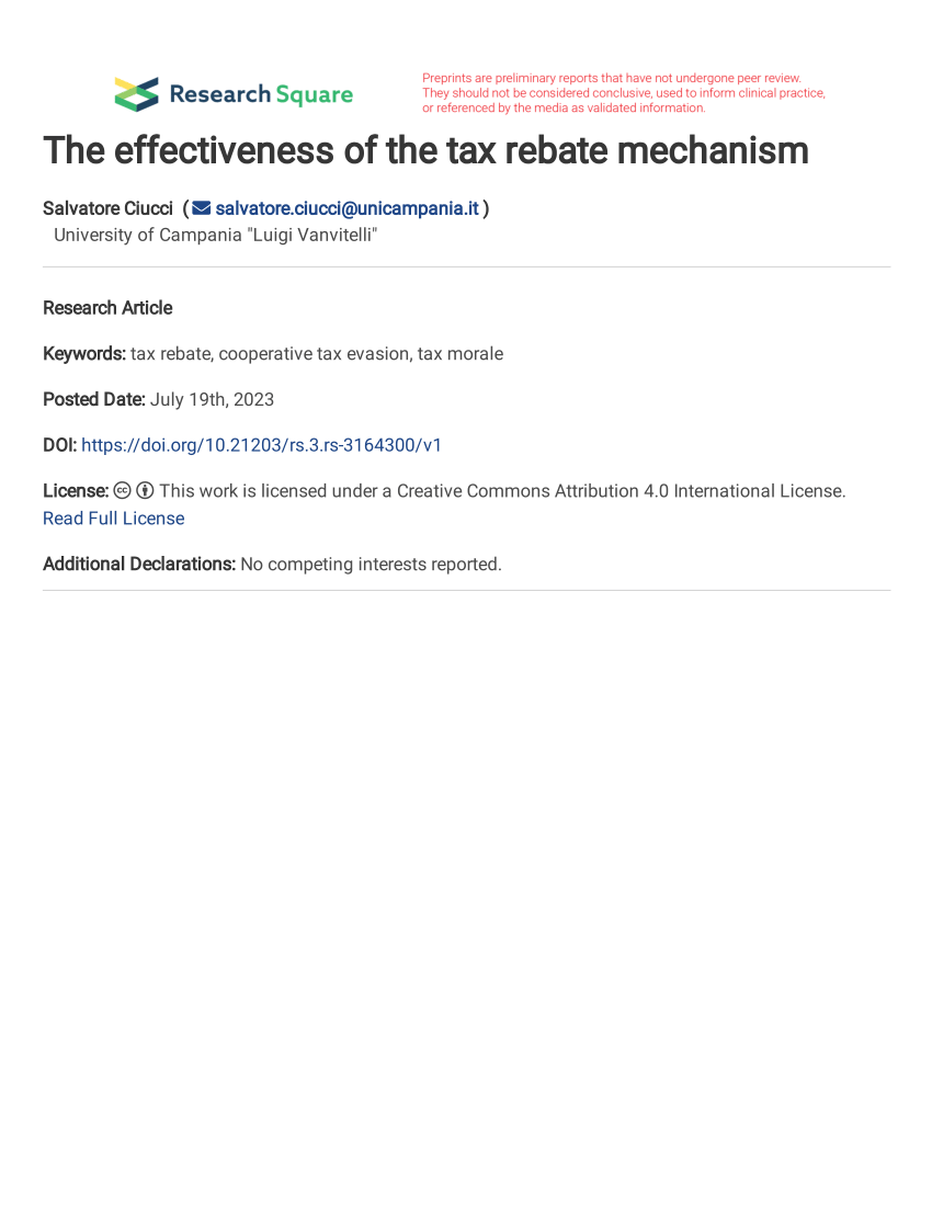 pdf-the-effectiveness-of-the-tax-rebate-mechanism