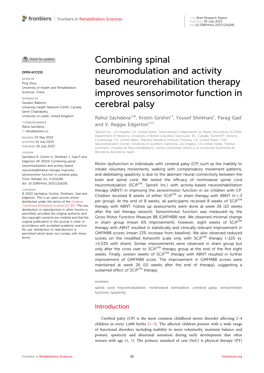 (PDF) Combining spinal neuromodulation and activity based ...