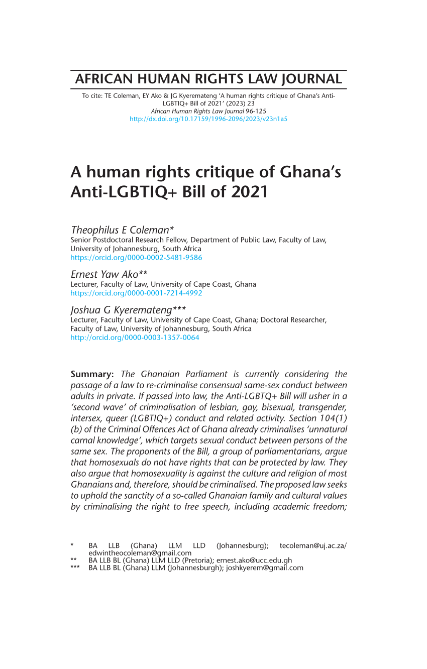 Ghana Threatens LGBT People and Allies With Promotion of Proper Human  Sexual Rights and Ghanaian Family Values Bill