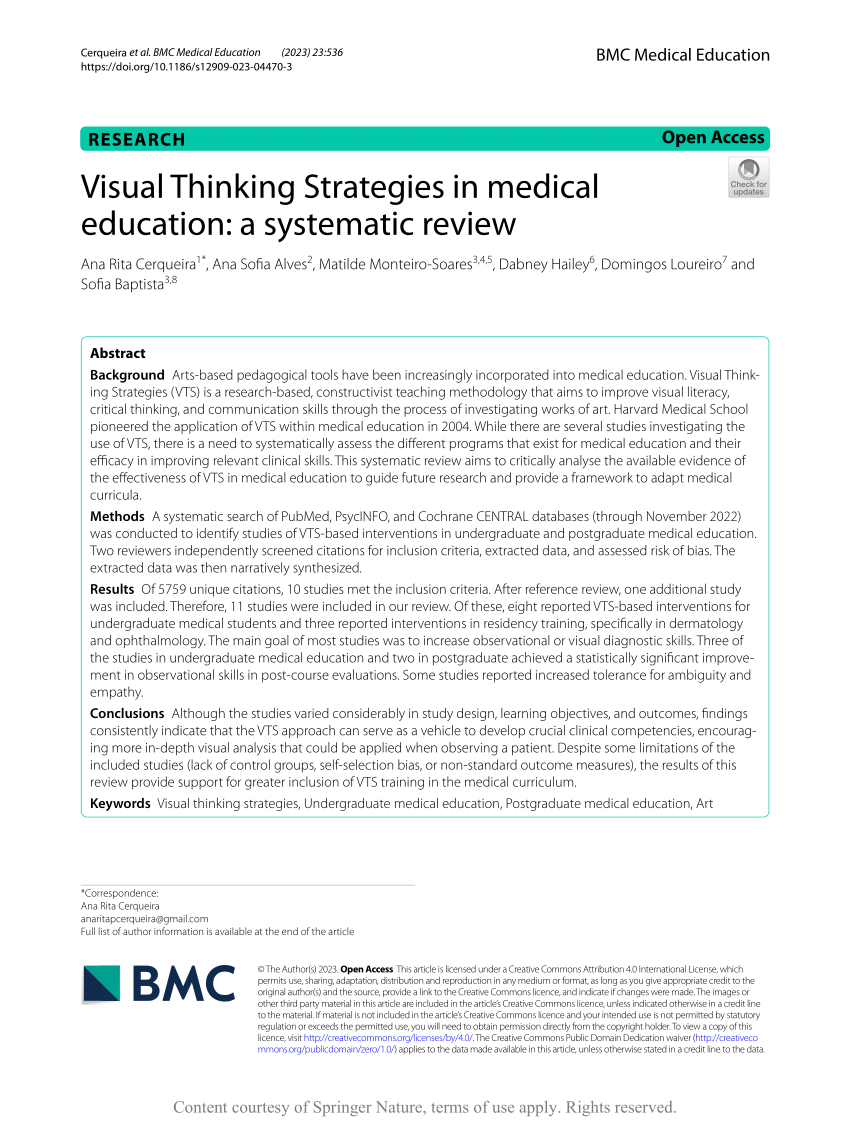 visual thinking strategies in medical education