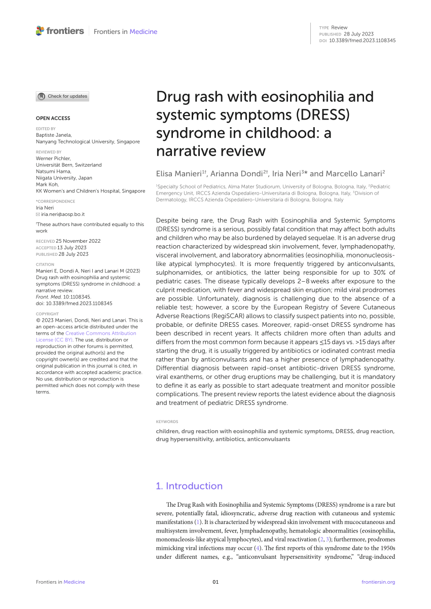 PDF) Overlap between maculopapular exanthema and DRESS among
