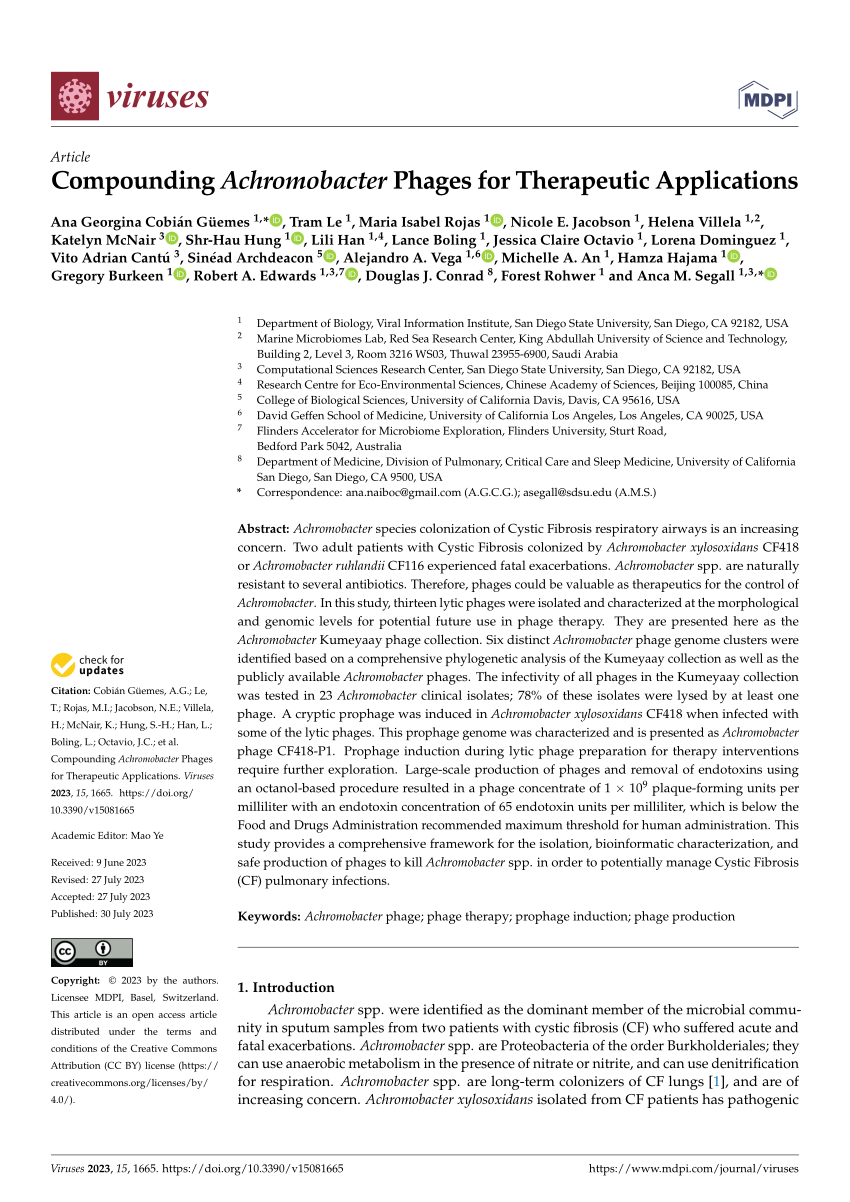 PDF) Compounding Achromobacter Phages for Therapeutic Applications