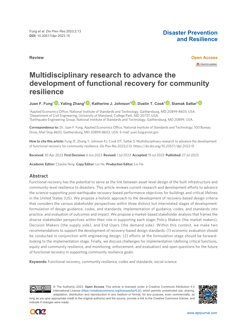 PDF) Multidisciplinary research to advance the development of