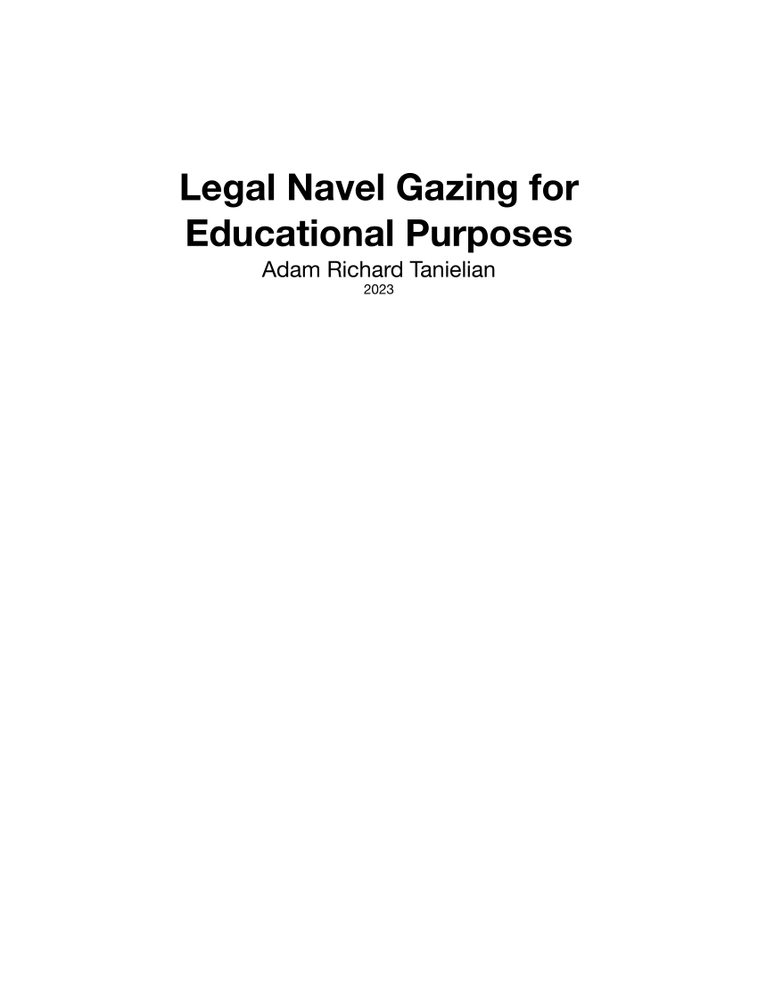 PDF) Legal Navel Gazing for Educational Purposes photo