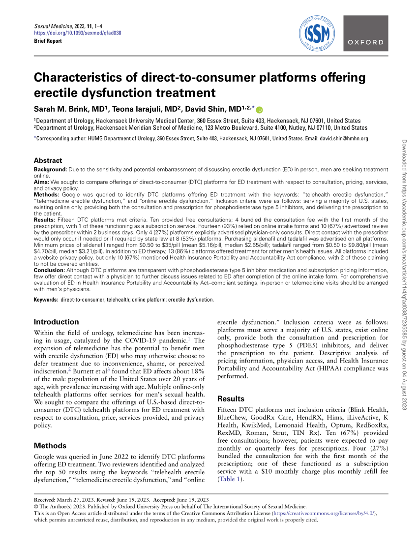 PDF Characteristics of direct to consumer platforms offering