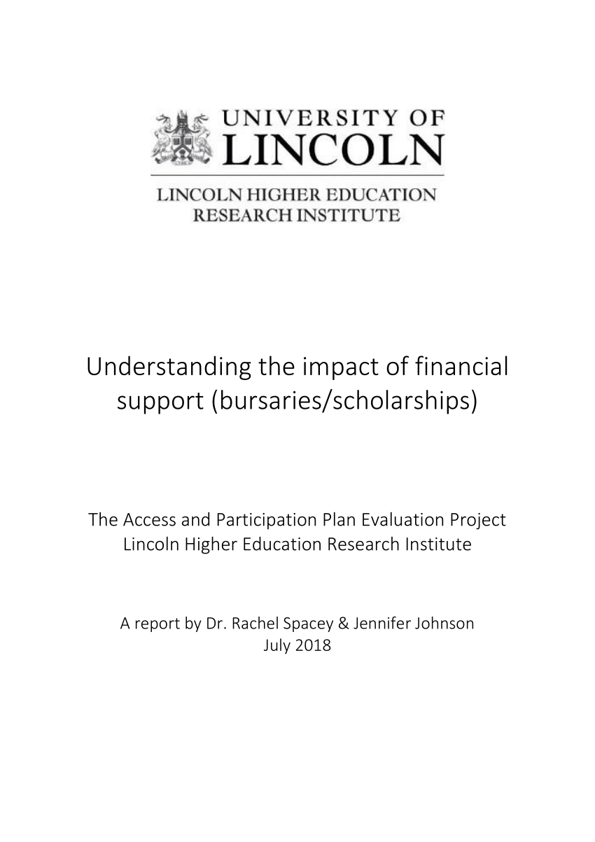 (PDF) Understanding the impact of financial support (bursaries ...