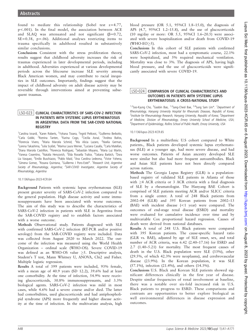 (PDF) LSO024 Comparison of clinical characteristics and in