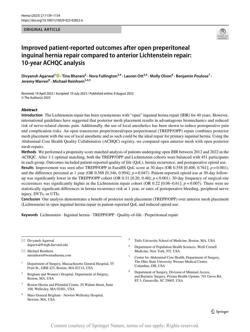 Groin Hernia - Brigham and Women's Hospital