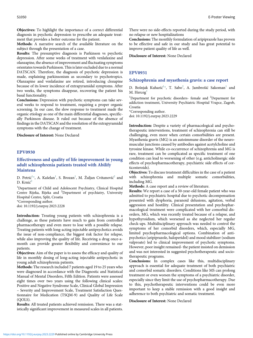 Pdf Schizophrenia And Myasthenia Gravis A Case Report 7360