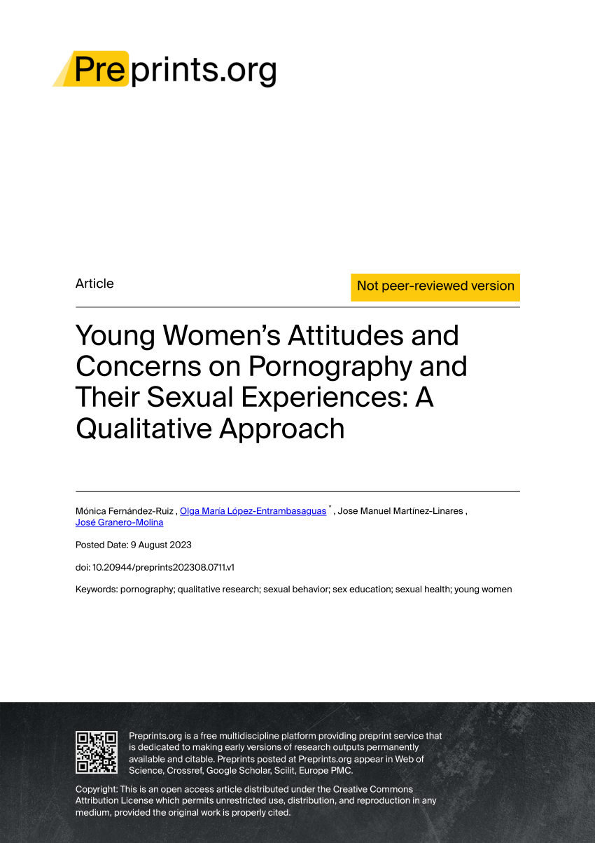 PDF) Young Womens Attitudes and Concerns on Pornography and Their Sexual Experiences A Qualitative Approach