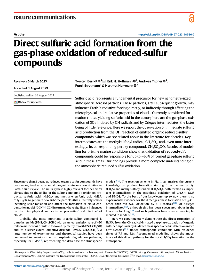 Sulfur radical formation from the tropospheric irradiation of