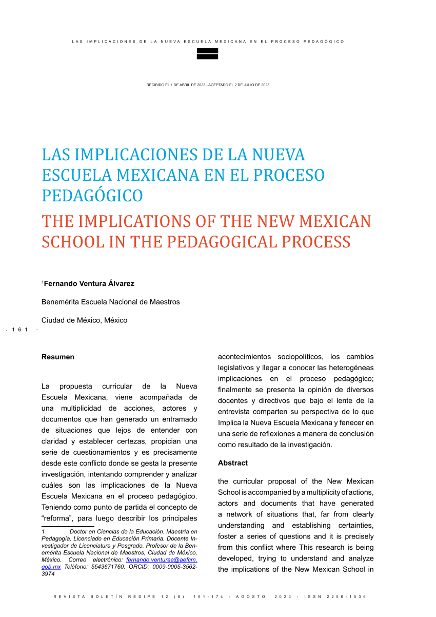 Pdf Las Implicaciones De La Nueva Escuela Mexicana En El Proceso Pedagógico 0577