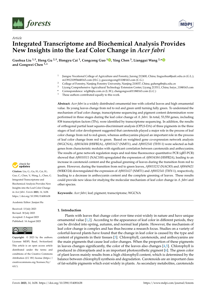 PDF) Integrated Transcriptome and Biochemical Analysis Provides 