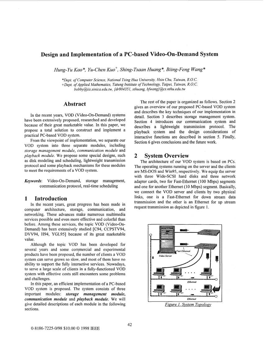 PDF) Design and implementation of a PC-based video-on-demand system