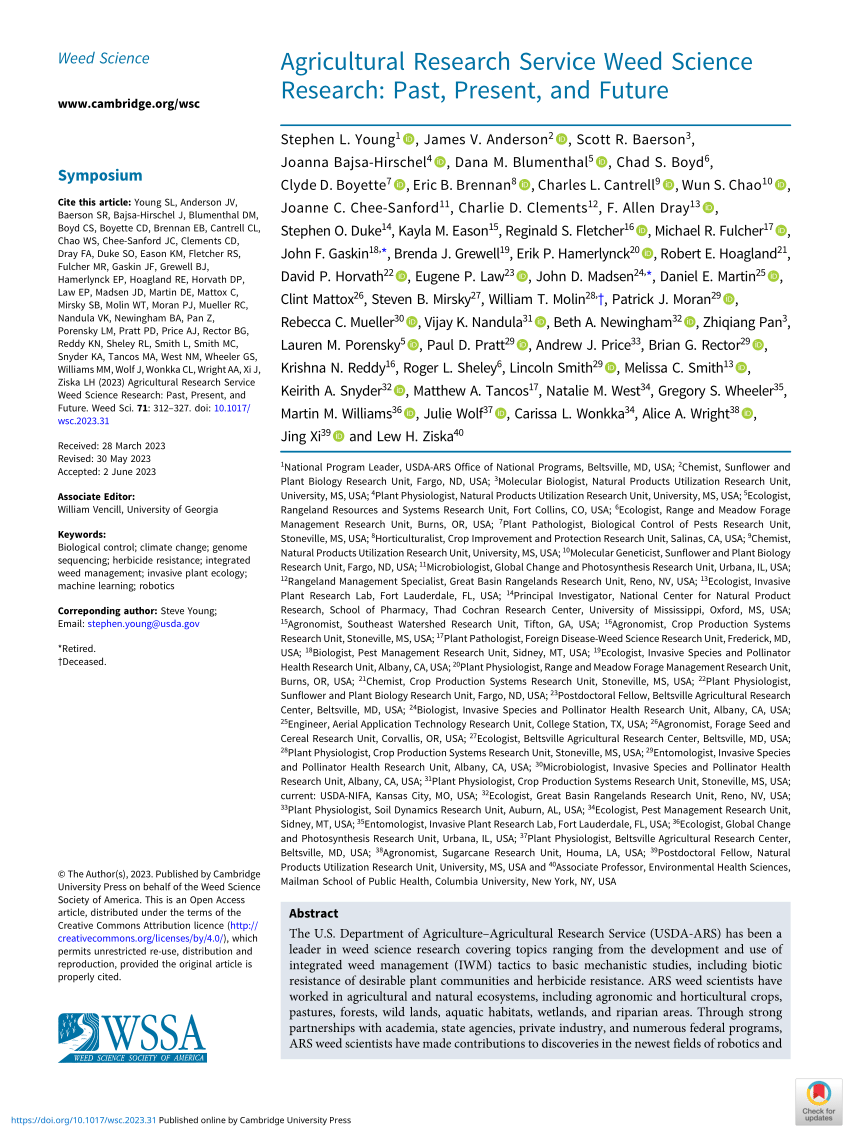 research article on weed