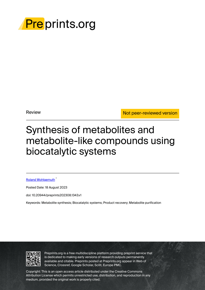 PDF) Synthesis of Metabolites and Metabolite-Like Compounds Using 