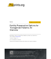 Preview image for Fertility Preservation Options for Transgender Patients: An Overview