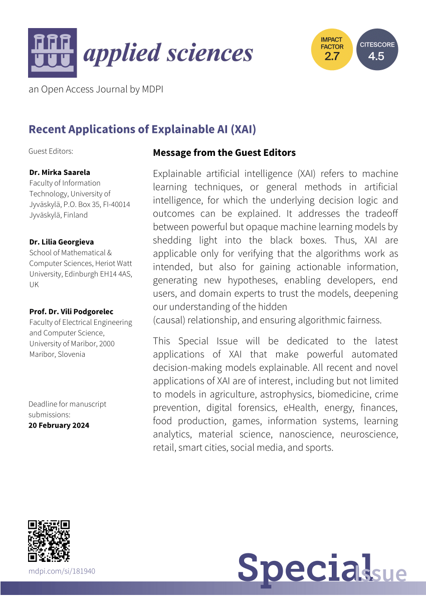 (PDF) Call for Papers Special Issue on Recent Applications of
