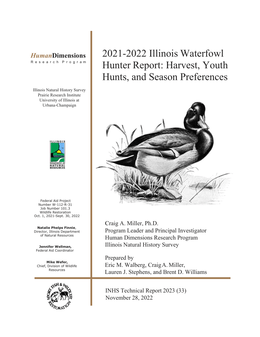 (PDF) 20212022 Illinois Waterfowl Hunter Report Harvest, Youth Hunts