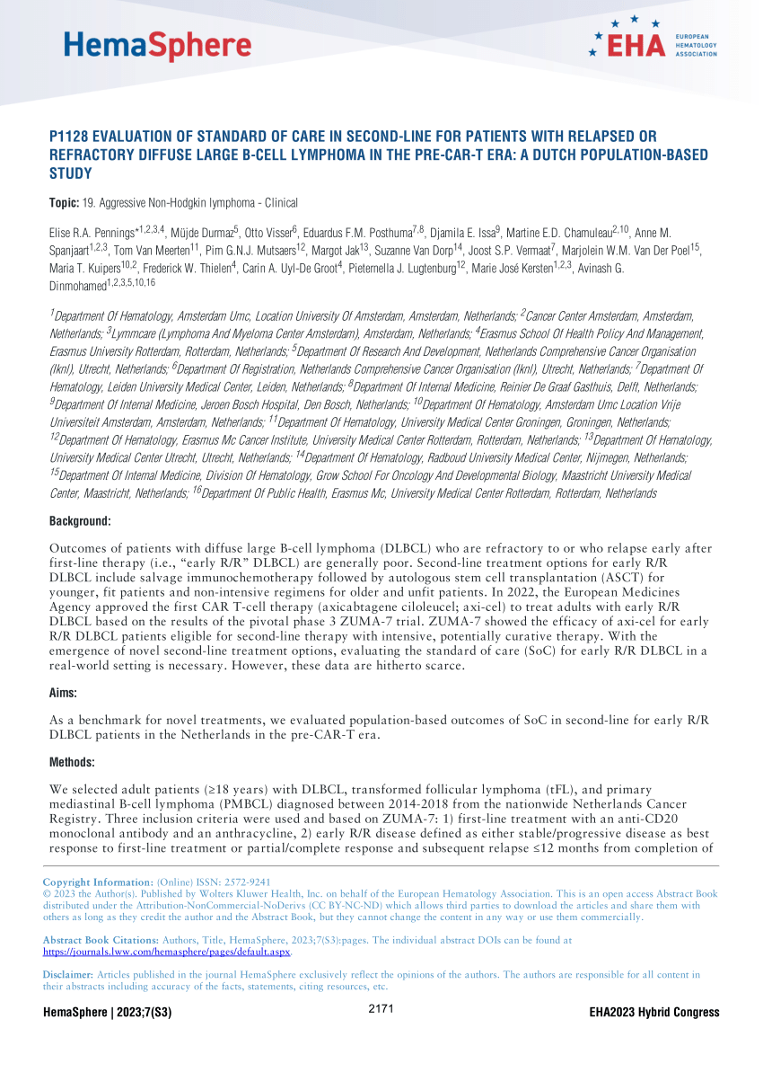 Pdf P1128 Evaluation Of Standard Of Care In Second Line For Patients