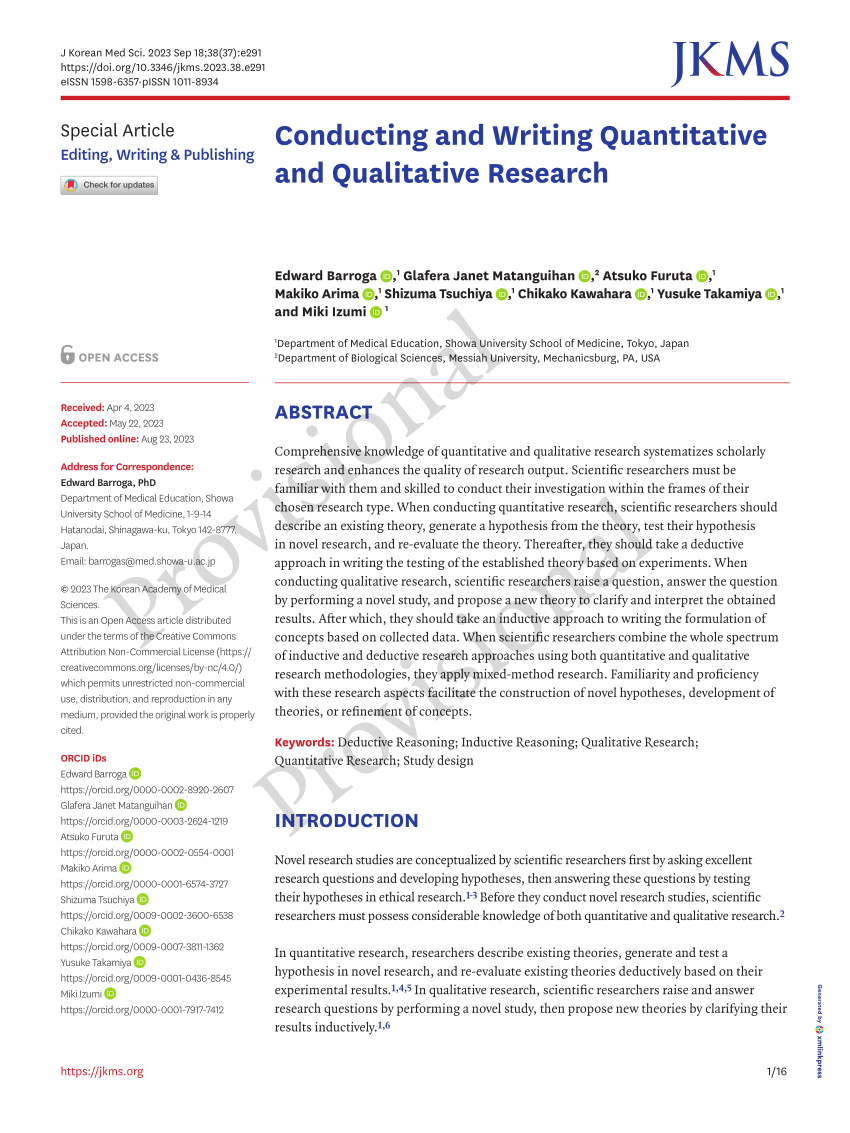 qualitative research article writing