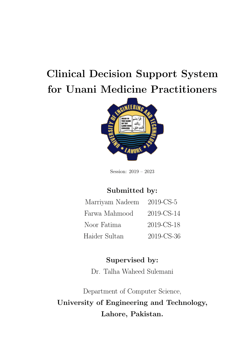 clinical decision support system thesis