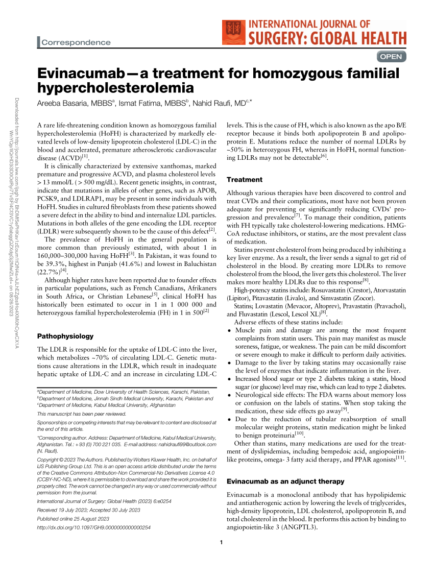 Pdf Evinacumab—a Treatment For Homozygous Familial Hypercholesterolemia 5870