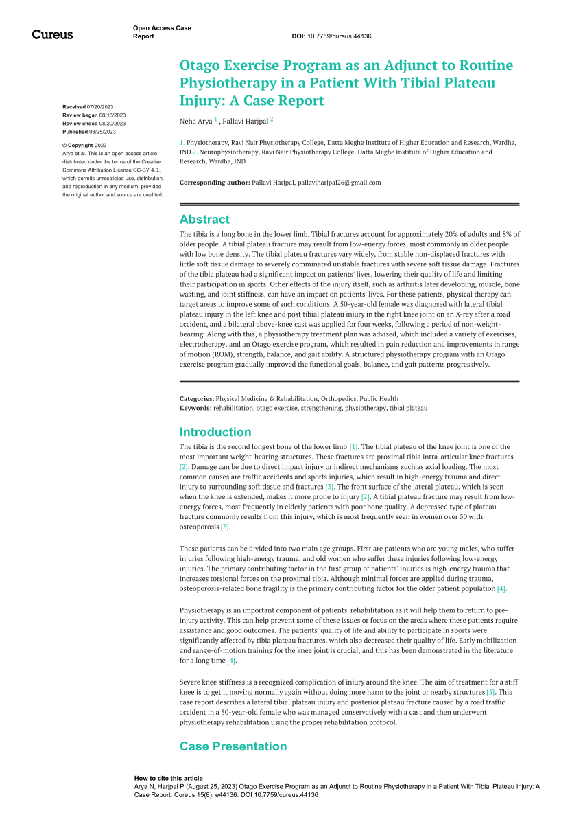 Tibial Plateau Fracture Recovery: Physical Therapy Exercises