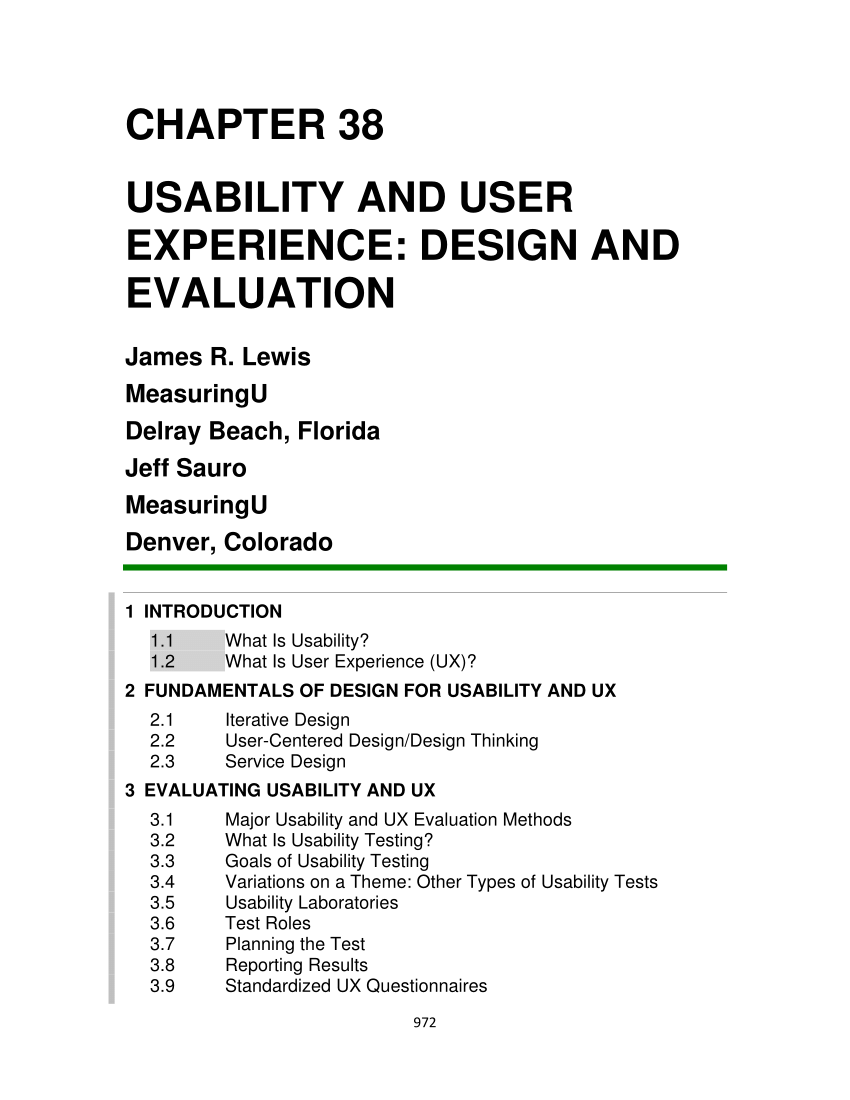 PDF) USABILITY AND USER EXPERIENCE: DESIGN AND EVALUATION