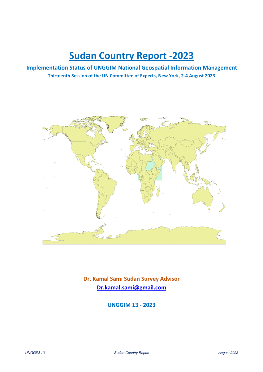 (PDF) UNGGIM13 Sudan Country Report 2023