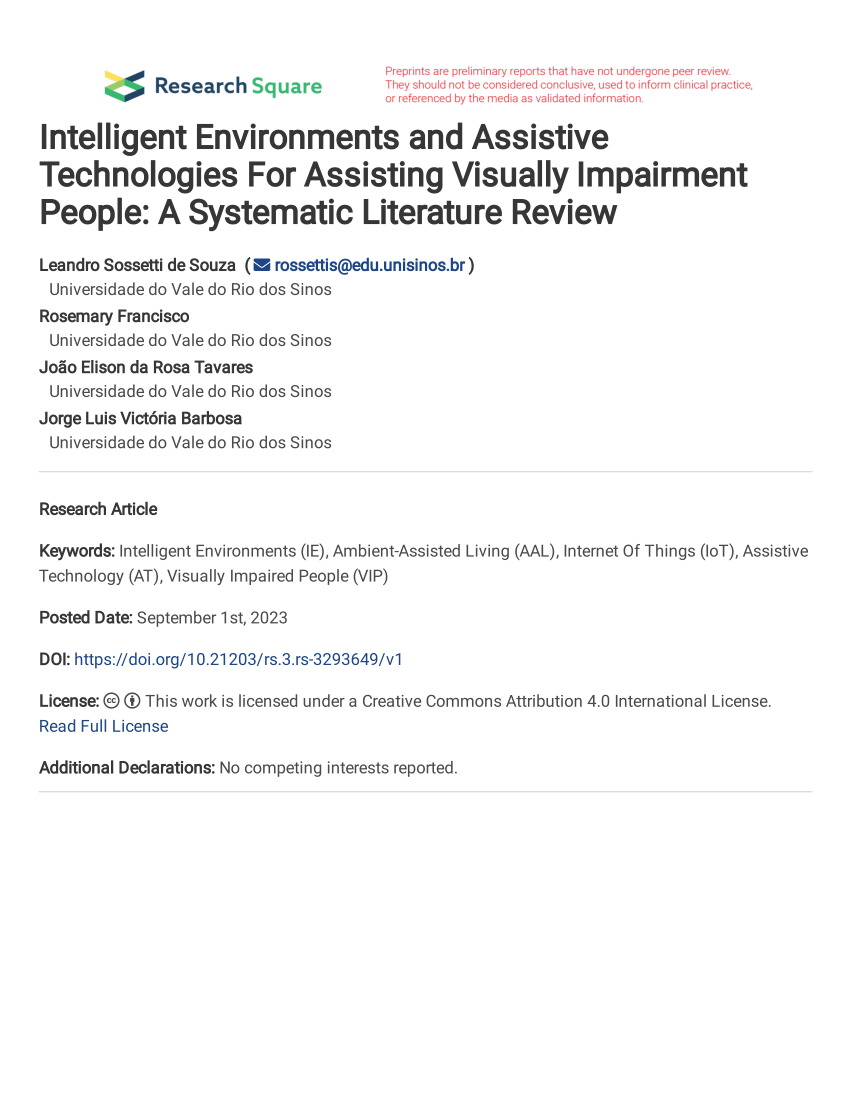 literature review assistive technology