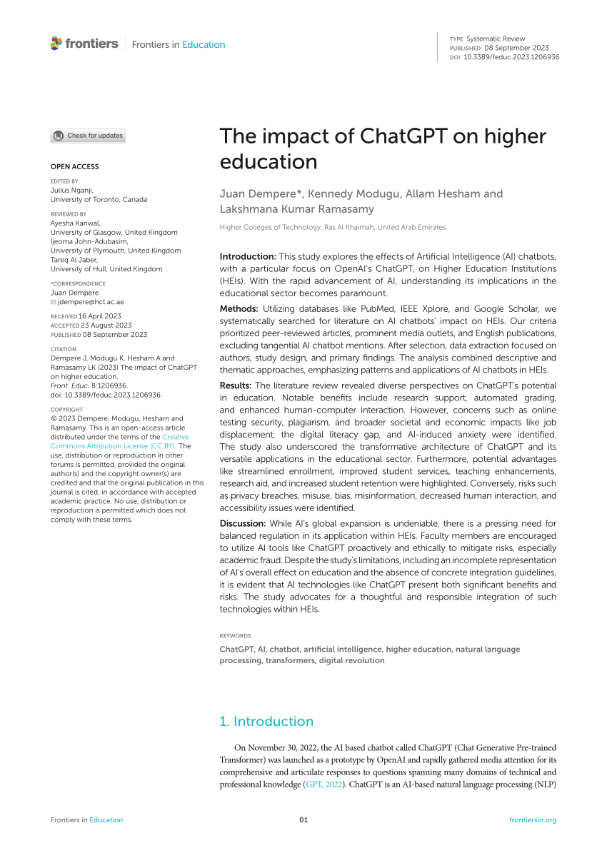 Opinion Paper: “So what if ChatGPT wrote it?” Multidisciplinary  perspectives on opportunities, challenges and implications of generative  conversational AI for research, practice and policy - ScienceDirect