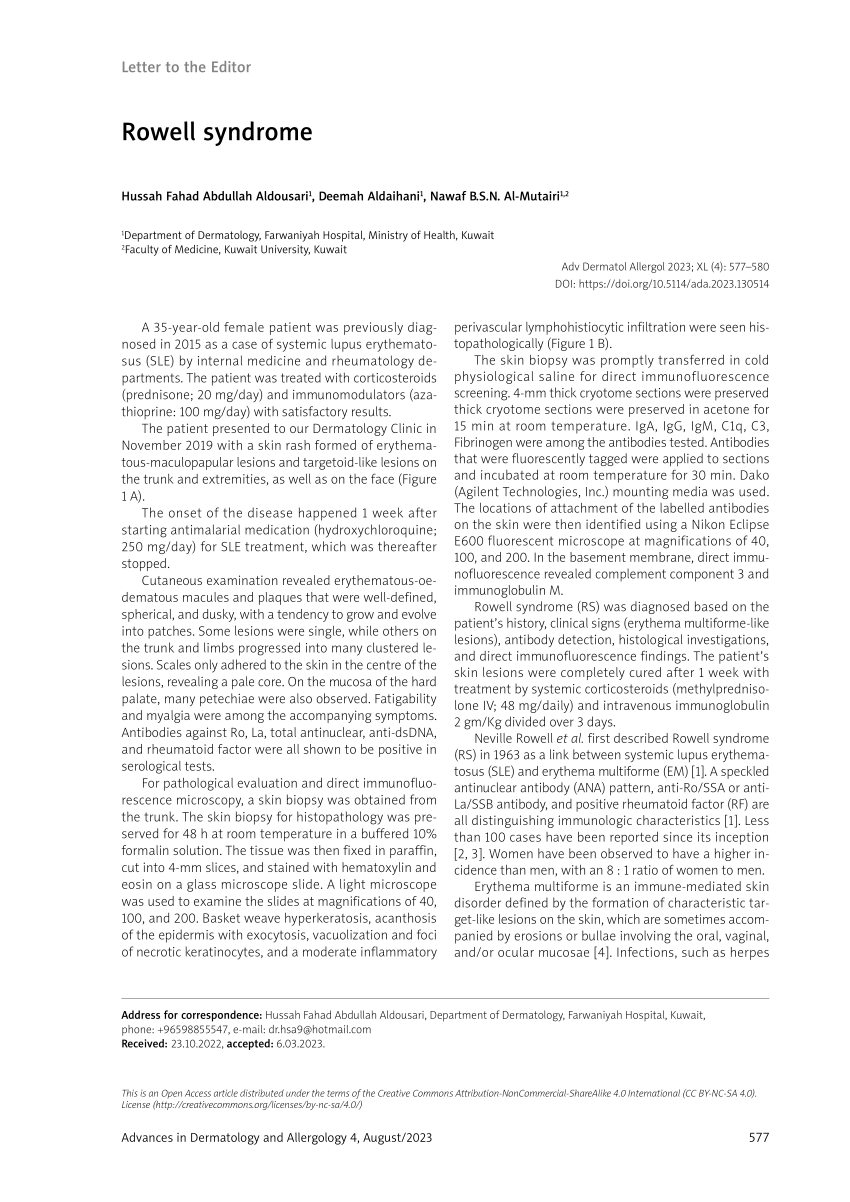 (PDF) Rowell syndrome