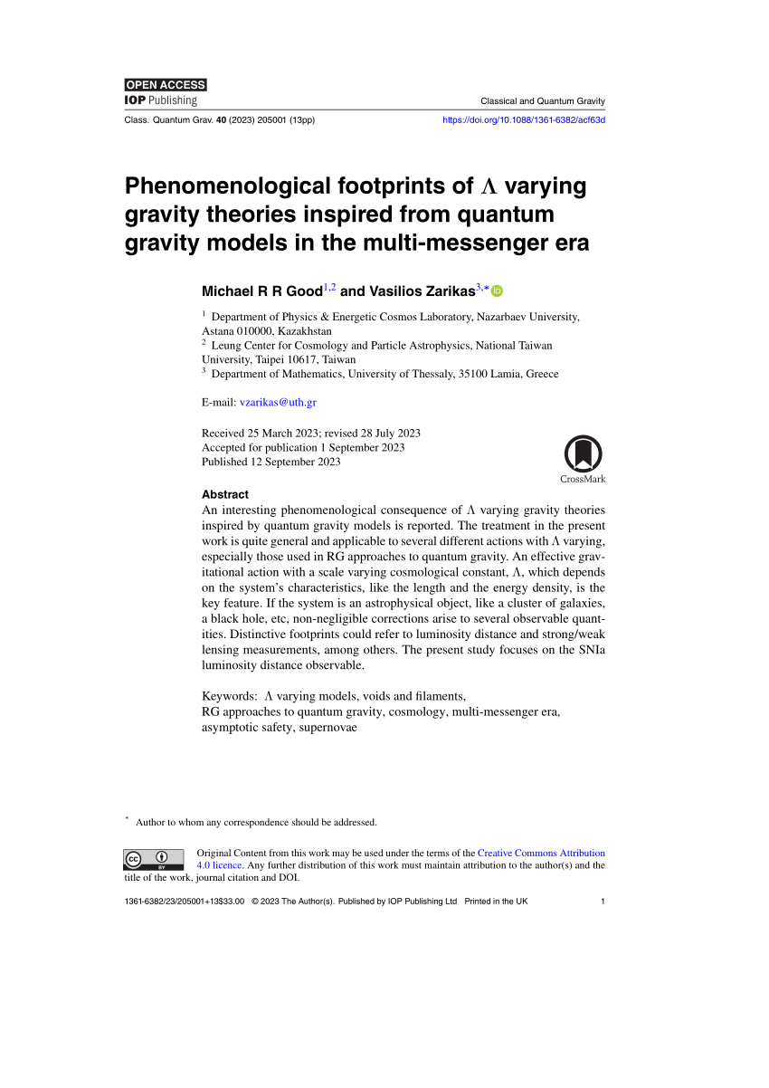 Pdf Phenomenological Footprints Of Lambda Varying Gravity Theories Inspired From Quantum 6436