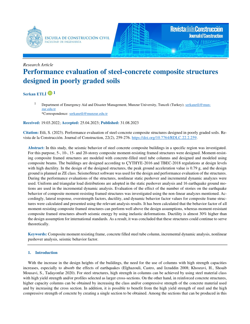 (PDF) Performance evaluation of steel-concrete composite structures ...