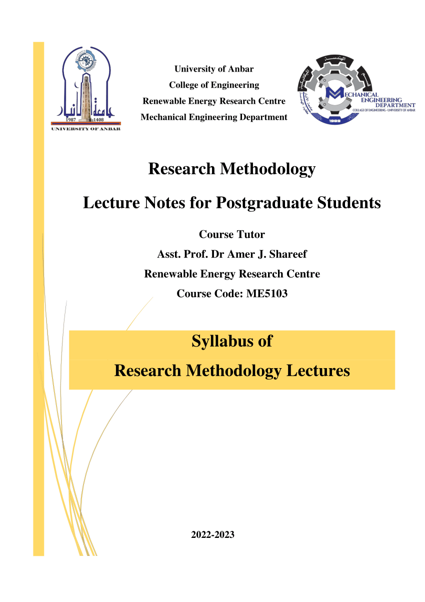 syllabus of research methodology for phd