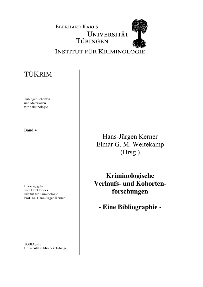PDF) Kriminologische - Eine Bibliographie