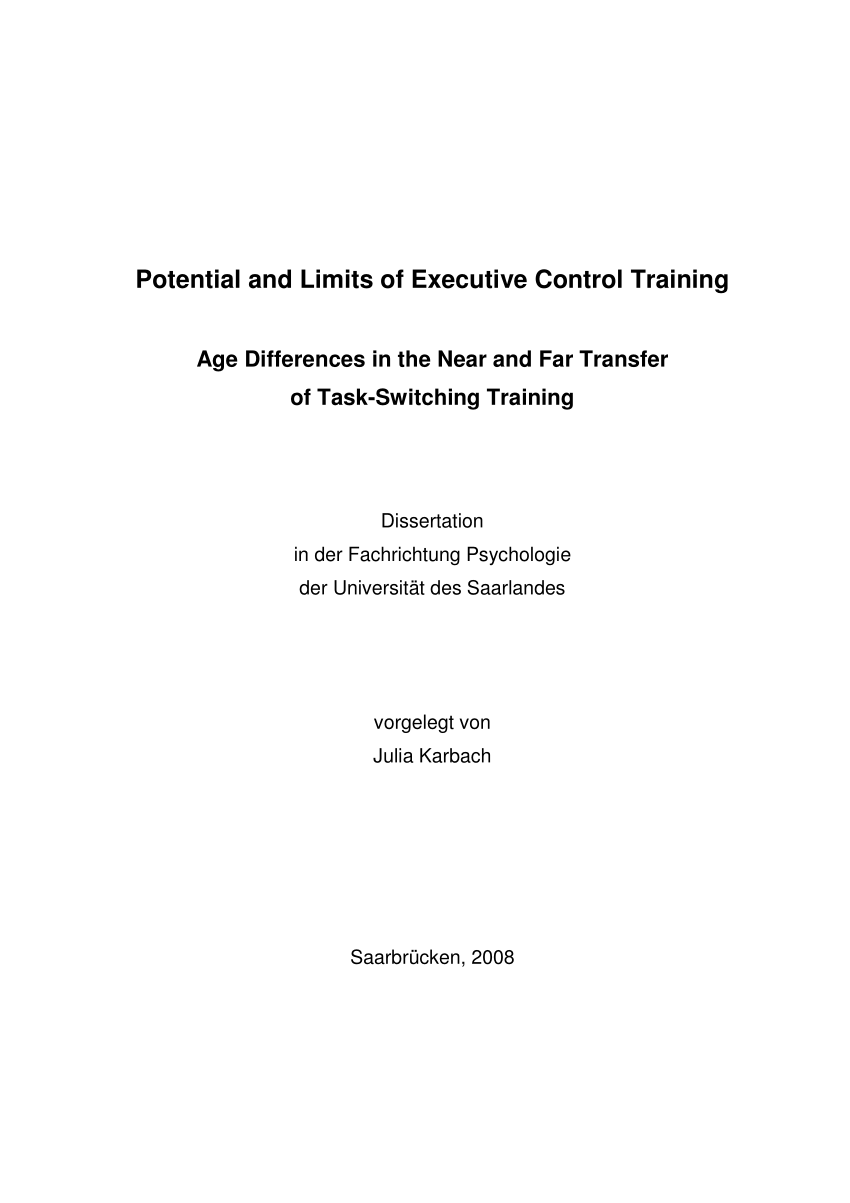 PDF) Potential and limits of executive control training: Age ...
