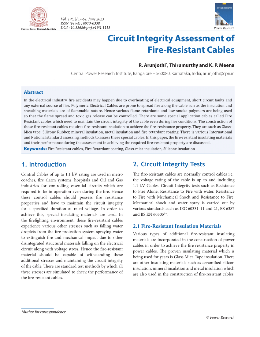 What is Fire Resistant Cable Used For?