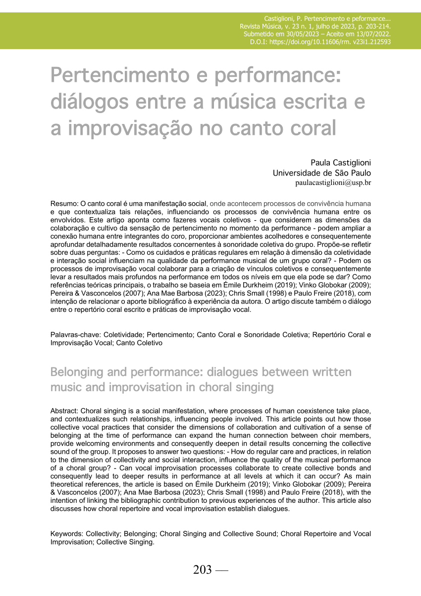 PDF) Canto coletivo e canto coral: um estudo sobre a música vocal